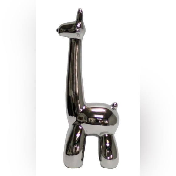 Sagebrook Home Silver Giraffe Balloon Animal Ceramic Sculpture Decor - Picture 1 of 4